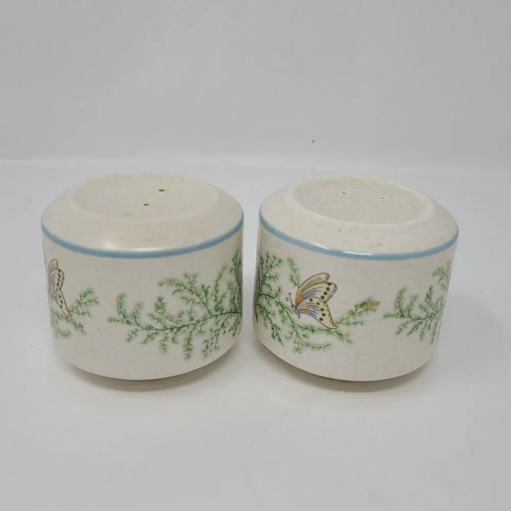 Lenox Temper Ware Fancy Free Salt and Pepper Shakers Set Vintage Ceramic